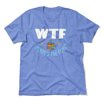 WTF - Where's The Food Men/Unisex T-Shirt in Heather Columbia Blue color